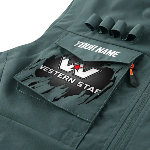 Western Star Gift For Truckers Exclusive Logo Outdoor Vest BLT4225WS - BeanGreen - Image 2