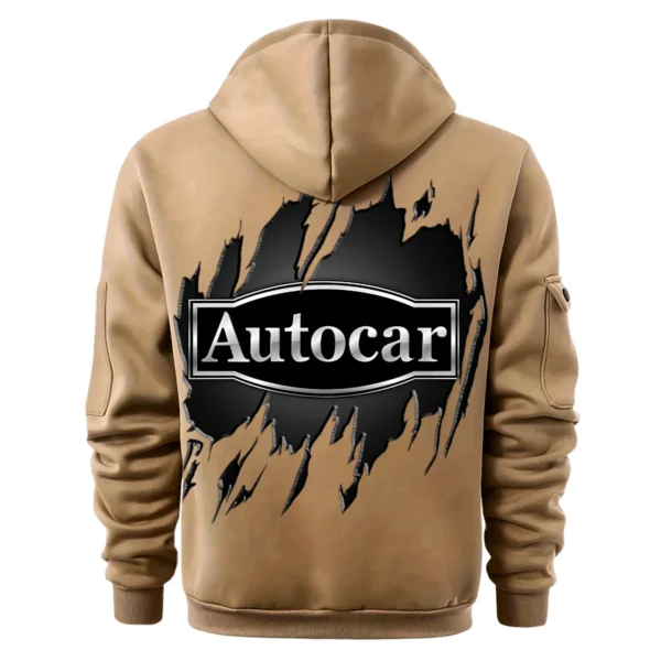 Autocar Trucks Gift For Truckers Exclusive Logo Fashion Hoodie Half Zipper BLT5325A1ATC - Khaki - Image 3