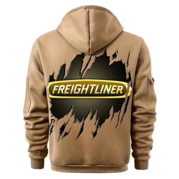 Freightliner Gift For Truckers Exclusive Logo Fashion Hoodie Half Zipper BLT5325A2FRE - Khaki - Image 3