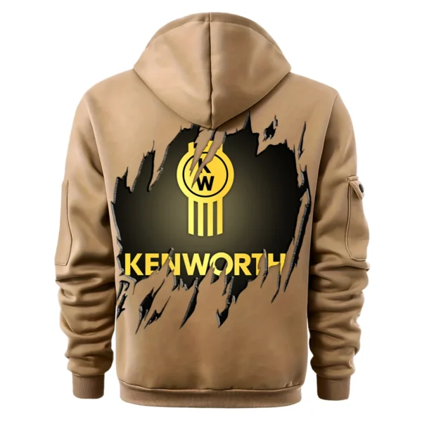 Kenworth Gift For Truckers Exclusive Logo Fashion Hoodie Half Zipper BLT5325A2KW - Khaki - Image 3