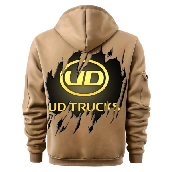 UD Trucks Gift For Truckers Exclusive Logo Fashion Hoodie Half Zipper BLT5325A2UD - Khaki - Image 3