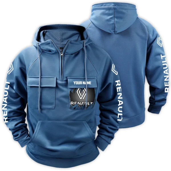 Renault Trucks Gift For Truckers Exclusive Logo Tactical Quarter Zip Hoodie BLT3225RT - Blue