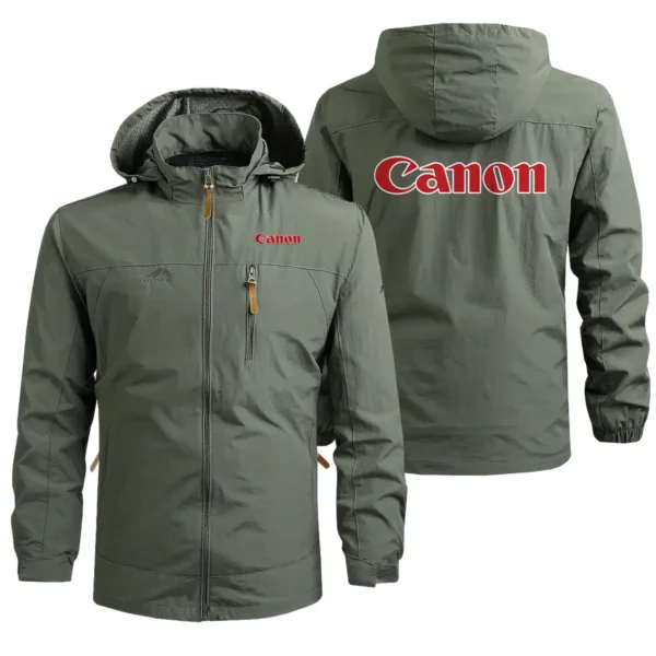 Canon Photography Gift For Photographers Waterproof Outdoor Jacket BLPV99240ACNWOJ - ArmyGreen