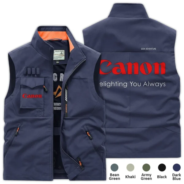 Special Release Canon Photography Outdoor Sleeveless Vest Gift For Photographers BLPT2809240A3CA - Dark Blue