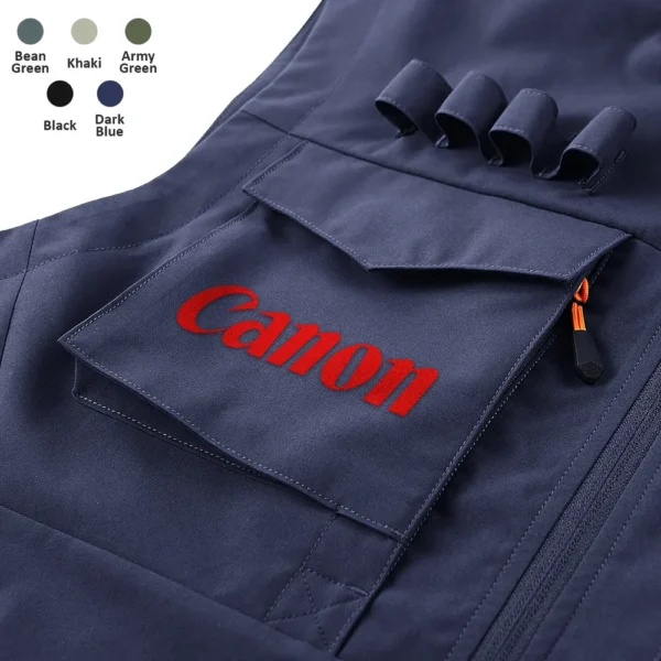 Special Release Canon Photography Outdoor Sleeveless Vest Gift For Photographers BLPT2809240A3CA - Dark Blue - Image 2