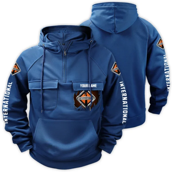 International Trucks Gift For Truckers Exclusive Logo Tactical Quarter Zip Hoodie BLT3225IT - DarkBlue