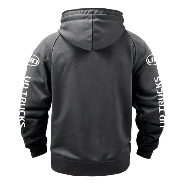 UD Trucks Gift For Truckers Exclusive Logo Tactical Quarter Zip Hoodie BLT3225UD - Gray - Image 3