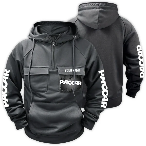 Paccar Gift For Truckers Exclusive Logo Tactical Quarter Zip Hoodie BLT3225PAC - Gray