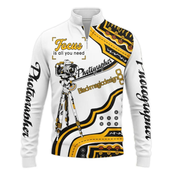 Focus Is All You Need Blackmagic Design Photography Gift For Photographers All Over Prints BL2610240A1BMD - Quarter-Zip Jacket - Image 2