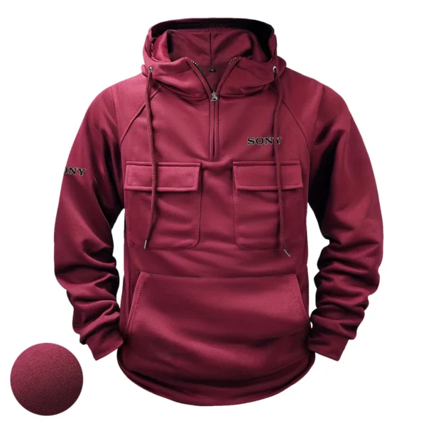 Sony Photography Gift For Photographers Tactical Quarter Zip Hoodie BLNP1707240A1SNQZH - WineRed