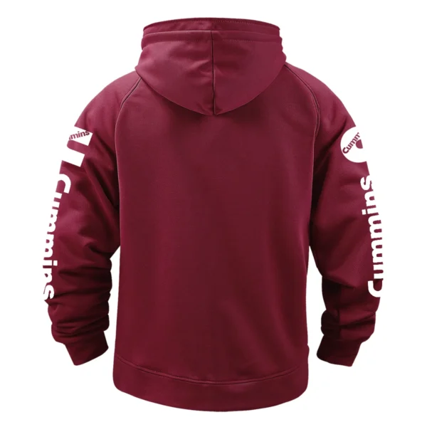 Cummins Gift For Truckers Exclusive Logo Tactical Quarter Zip Hoodie BLT3225CM - WineRed - Image 3