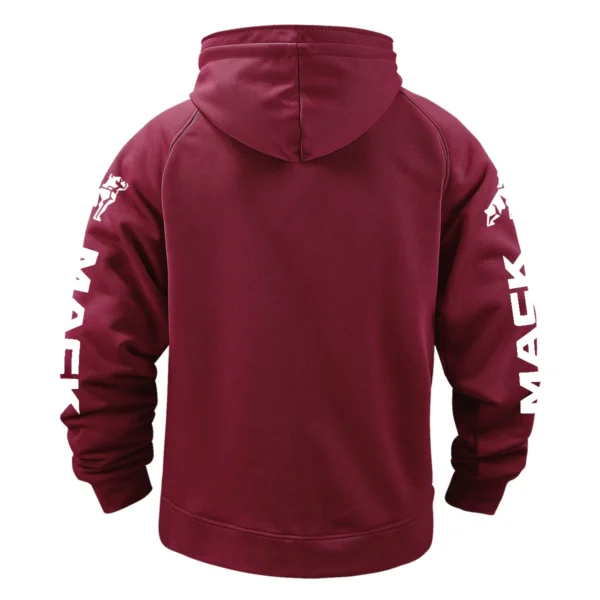 Mack Trucks Gift For Truckers Exclusive Logo Tactical Quarter Zip Hoodie BLT3225MT - WineRed - Image 3
