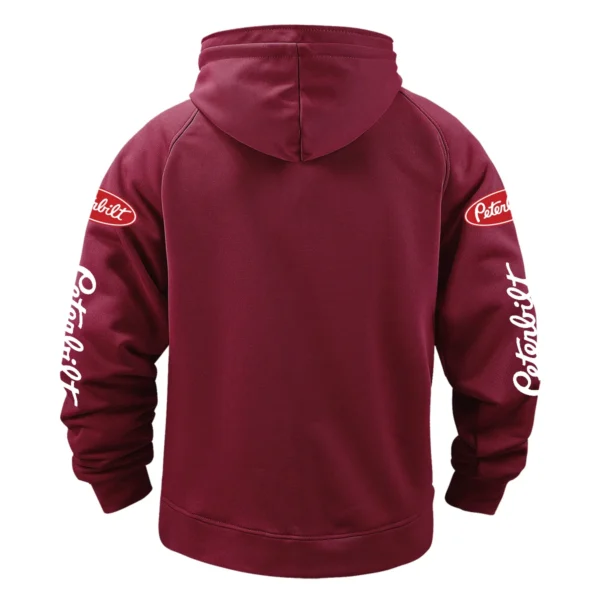 Peterbilt Gift For Truckers Exclusive Logo Tactical Quarter Zip Hoodie BLT3225PTB - WineRed - Image 3