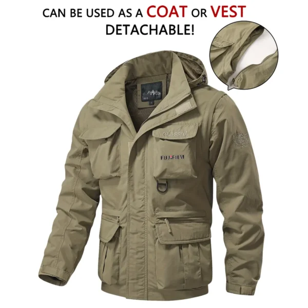 Fujifilm Photography Gift For Photographers Multi Pocket Jacket BLPV99240AFJFMPJ - Khaki - Image 3