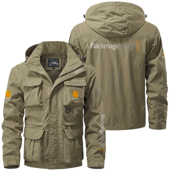 Carhartt x Blackmagic Design Gift For Photographers Multi Pocket Jacket Detachable Hood and Sleeves BL2611240A5CARBMD - Khaki