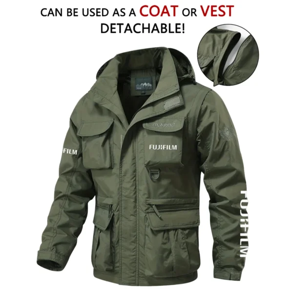 Fujifilm Photography Gift For Photographers Multi Pocket Jacket BLPT1811240A1FJFMPJ - Army Green - Image 4