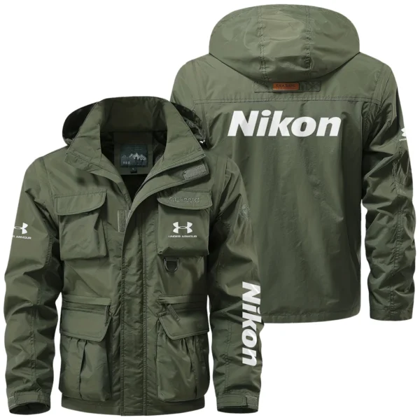 Under Armour x Nikon Gift For Photographers Multi Pocket Jacket Detachable Hood and Sleeves BL2611240A5UANK - Army Green