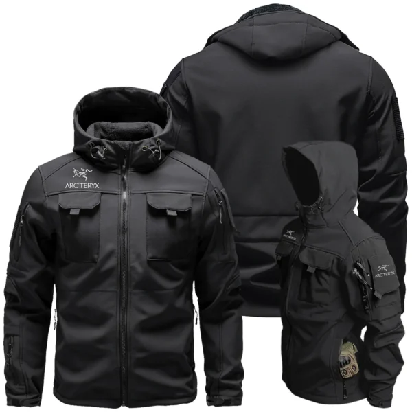 Arc'teryx Outdoor Clothing Brand Gift For Photographers Outdoor Tactical Beetle Hooded Jacket With Pockets - BLBR912240A1ATRBHJ - Black