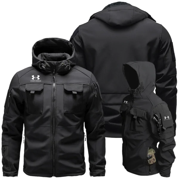 Under Armour Outdoor Clothing Brand Gift For Photographers Outdoor Tactical Beetle Hooded Jacket With Pockets - BLBR912240A1UABHJ - Black