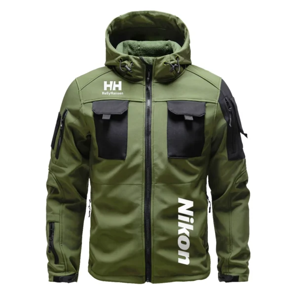 Helly Hansen x Nikon Gift For Photographers Outdoor Tactical Beetle Hooded Jacket With Pockets - BL2611240A4HHNK - ArmyGreen - Image 2