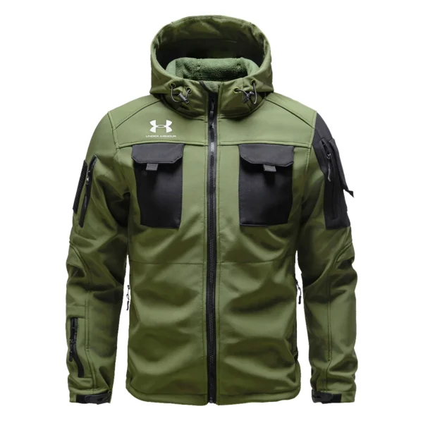Under Armour Outdoor Clothing Brand Gift For Photographers Outdoor Tactical Beetle Hooded Jacket With Pockets - BLBR912240A1UABHJ - ArmyGreen - Image 2