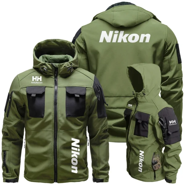 Helly Hansen x Nikon Gift For Photographers Outdoor Tactical Beetle Hooded Jacket With Pockets - BL2611240A4HHNK - ArmyGreen