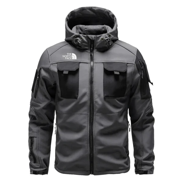 The North Face Outdoor Clothing Brand Gift For Photographers Outdoor Tactical Beetle Hooded Jacket With Pockets - BLBR912240A1TNFBHJ - Gray - Image 2