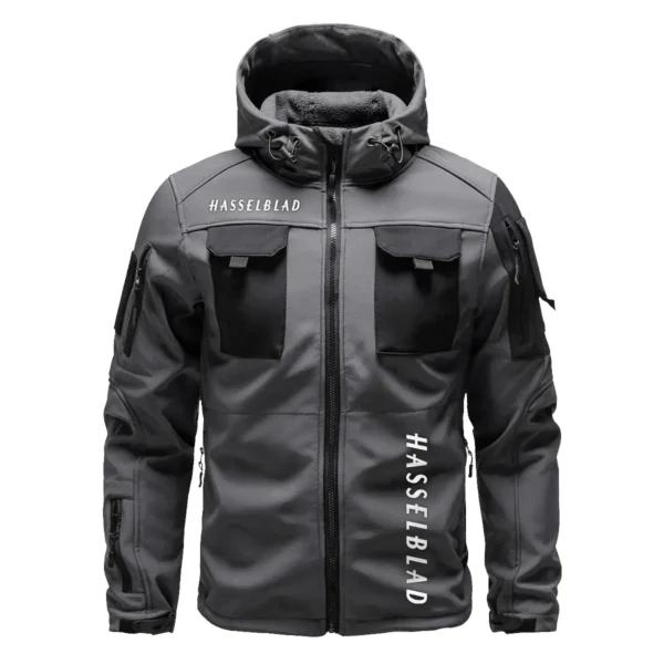 Hasselblad Photography Gift For Photographers Outdoor Tactical Beetle Hooded Jacket With Pockets - BLPT1311240A1HSBBHJ - Gray - Image 2