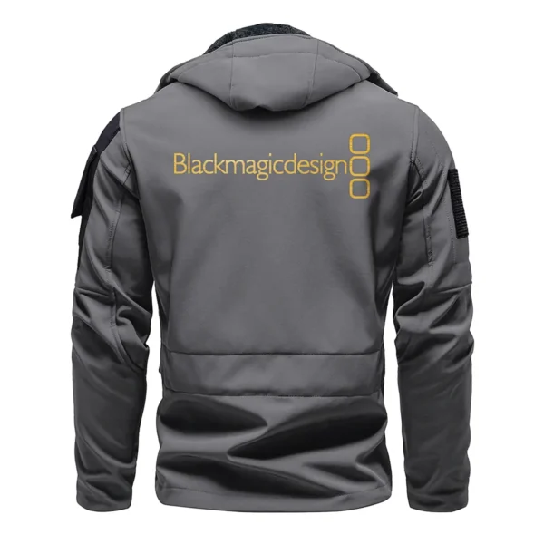 Blackmagic Design Photography Gift For Photographers Outdoor Tactical Beetle Hooded Jacket With Pockets - BLPT1311240A2BMDBHJ - Gray - Image 3