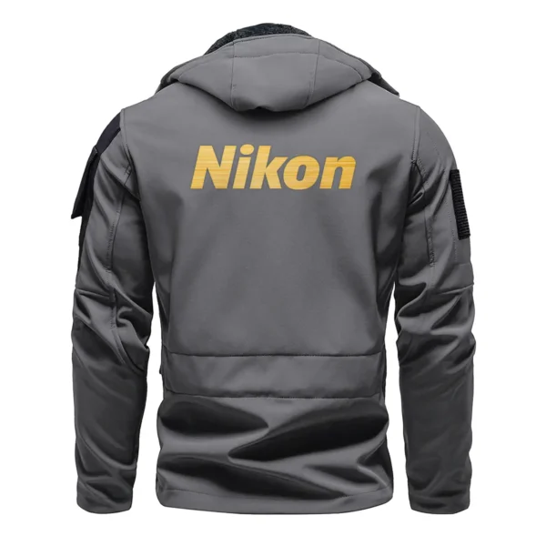 Nikon Photography Gift For Photographers Outdoor Tactical Beetle Hooded Jacket With Pockets - BLPT1311240A2NKBHJ - Gray - Image 3