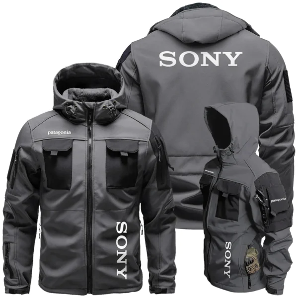 Patagonia x Sony Gift For Photographers Outdoor Tactical Beetle Hooded Jacket With Pockets - BL2611240A4PTGSN - Gray