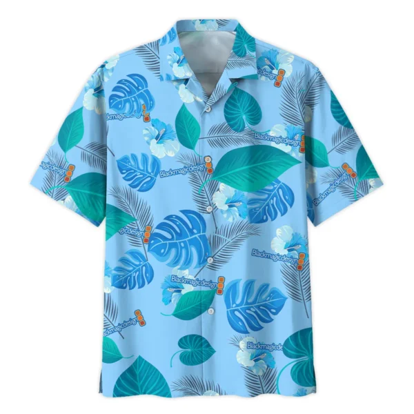 Blackmagic Design Classic Blue Branches Photography Summer Pattern Hawaiian Shirt All Over Prints Gift Loves BL1125A17BMDHW - Image 2