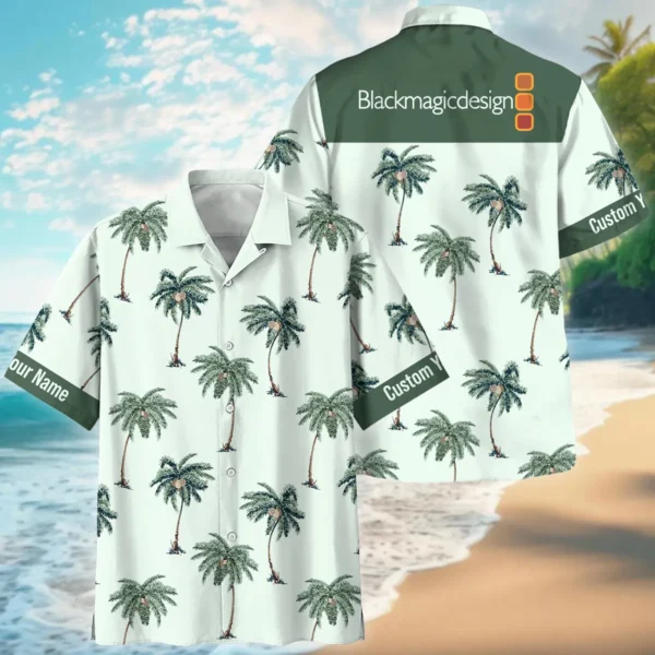 Blackmagic Design Hand Drawn Tropical Palm Photography Summer Pattern Hawaiian Shirt All Over Prints Gift Loves BL1125A59BMDHW