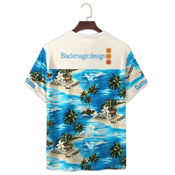 Blackmagic Design Island Palm Trees On The Sea Photography Summer Pattern Premium T-Shirt All Over Prints Gift Loves BL1125A7BMDTS - Image 3