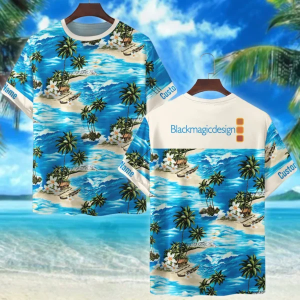 Blackmagic Design Island Palm Trees On The Sea Photography Summer Pattern Premium T-Shirt All Over Prints Gift Loves BL1125A7BMDTS