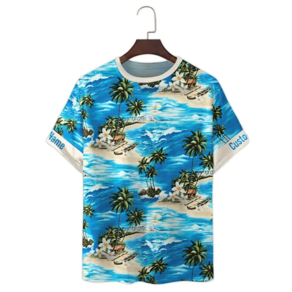 Blackmagic Design Island Palm Trees On The Sea Photography Summer Pattern Premium T-Shirt All Over Prints Gift Loves BL1125A7BMDTS - Image 2