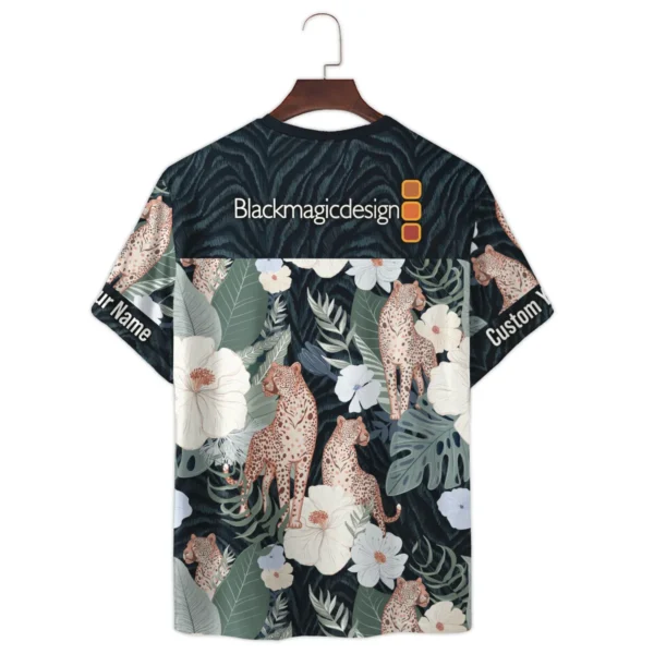 Blackmagic Design Leopards And Tropical Flowers Photography Summer Pattern Premium T-Shirt All Over Prints Gift Loves BL1125A61BMDTS - Image 3