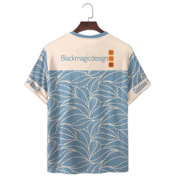 Blackmagic Design Outlined Leaves Minimal Style Photography Summer Pattern Premium T-Shirt All Over Prints Gift Loves BL1125A38BMDTS - Image 3