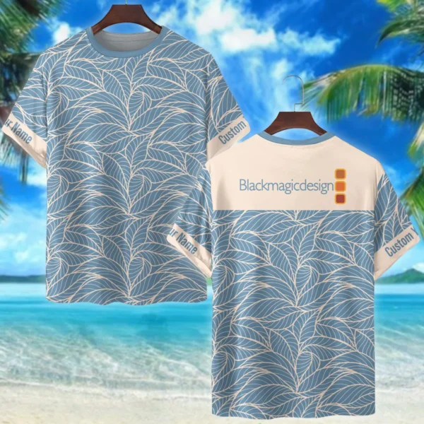 Blackmagic Design Outlined Leaves Minimal Style Photography Summer Pattern Premium T-Shirt All Over Prints Gift Loves BL1125A38BMDTS