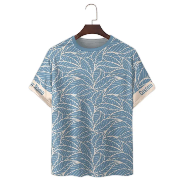 Blackmagic Design Outlined Leaves Minimal Style Photography Summer Pattern Premium T-Shirt All Over Prints Gift Loves BL1125A38BMDTS - Image 2