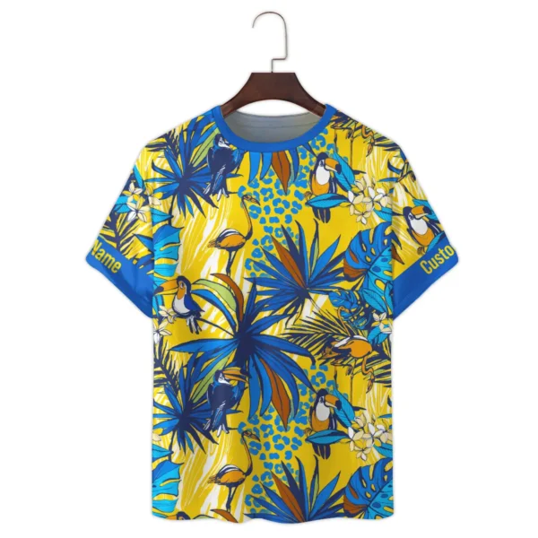 Blackmagic Design Toucan Flamingo Monstera Palm Photography Summer Pattern Premium T-Shirt All Over Prints Gift Loves BL1125A24BMDTS - Image 2
