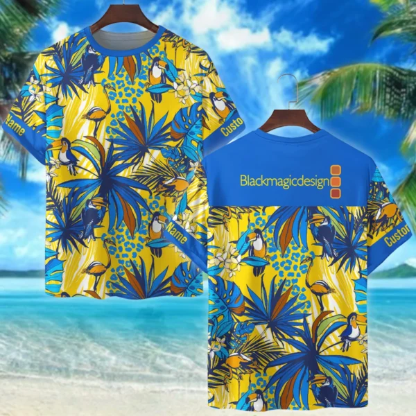 Blackmagic Design Toucan Flamingo Monstera Palm Photography Summer Pattern Premium T-Shirt All Over Prints Gift Loves BL1125A24BMDTS