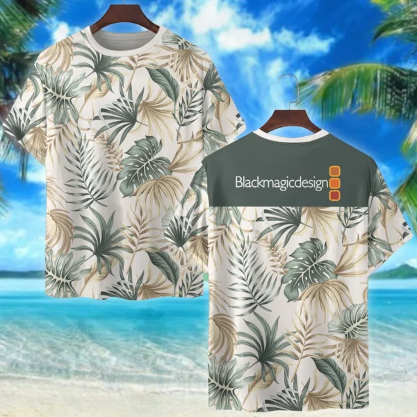 Blackmagic Design Tropical Beige Green Palm Photography Summer Pattern Premium T-Shirt All Over Prints Gift Loves BL1125A39BMDTS