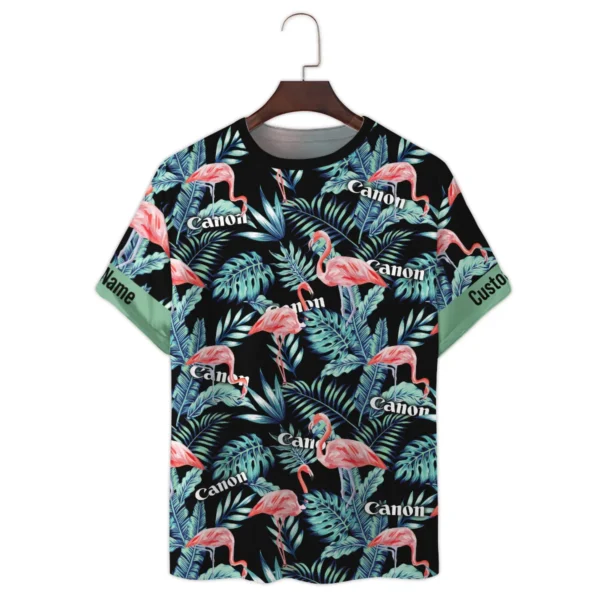 Canon Exotic Tropical Pink Flamingo Photography Summer Pattern Premium T-Shirt All Over Prints Gift Loves BL1125A23CNTS - Image 2