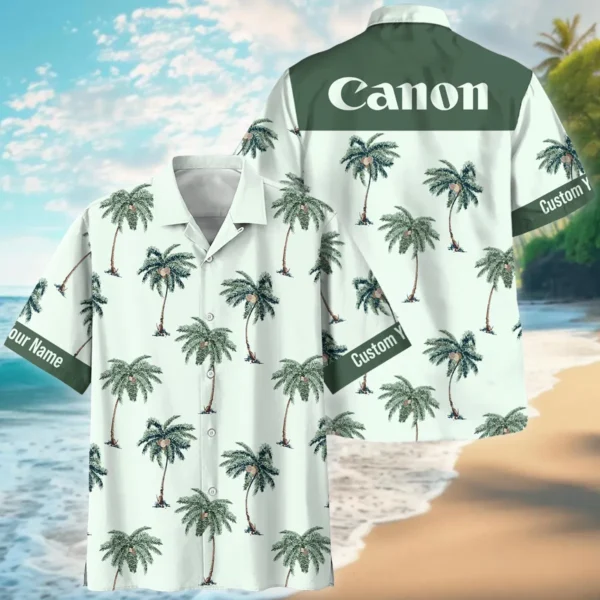 Canon Hand Drawn Tropical Palm Photography Summer Pattern Hawaiian Shirt All Over Prints Gift Loves BL1125A59CNHW