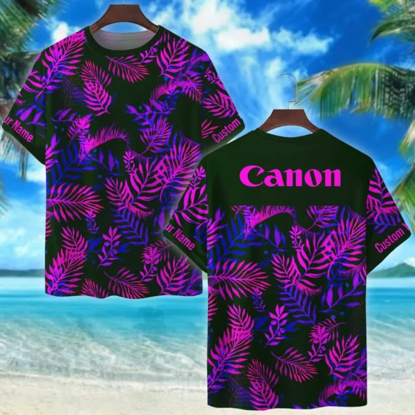 Canon Neon Violet Palm Trees Photography Summer Pattern Premium T-Shirt All Over Prints Gift Loves BL1125A54CNTS