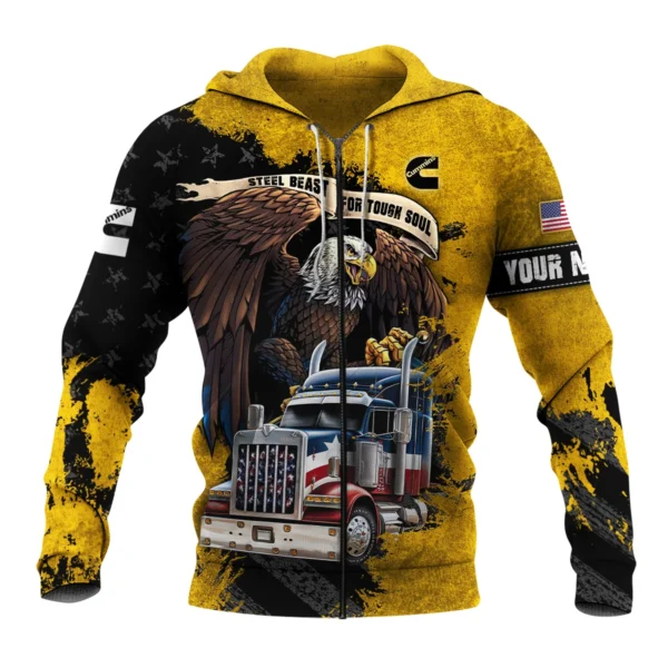 Cummins Gift For Truckers Exclusive Logo Zipper Hoodie BLT11225A2CMZHD - Image 2
