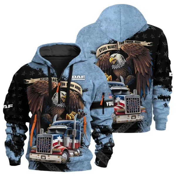 DAF Trucks Gift For Truckers Exclusive Logo Hoodie Half Zip BLT11225A5DAF3HZ - Image 3