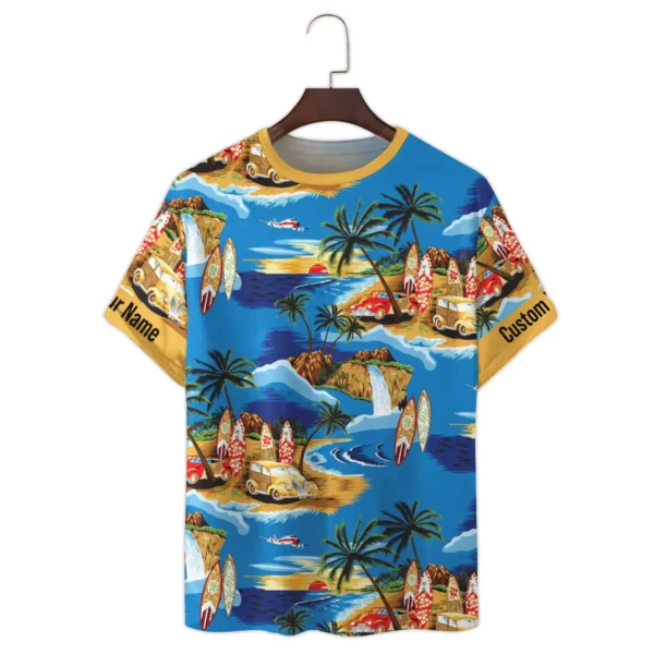 DJI Cars Surfboards Beach Shore Photography Summer Pattern Premium T-Shirt All Over Prints Gift Loves BL1125A37DJITS - Image 2