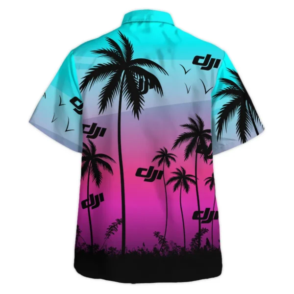 DJI Colorful Palm Trees Photography Summer Pattern Hawaiian Shirt All Over Prints Gift Loves BL1125A12DJIHW - Image 3